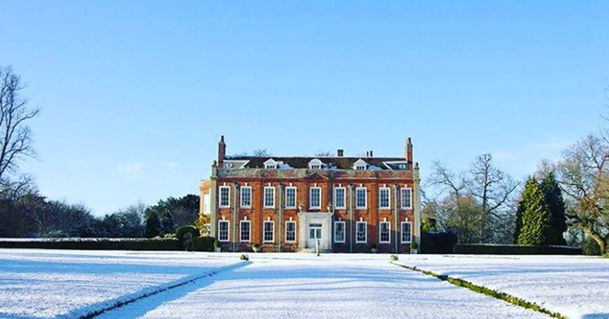 Bechamp Hall in the snow